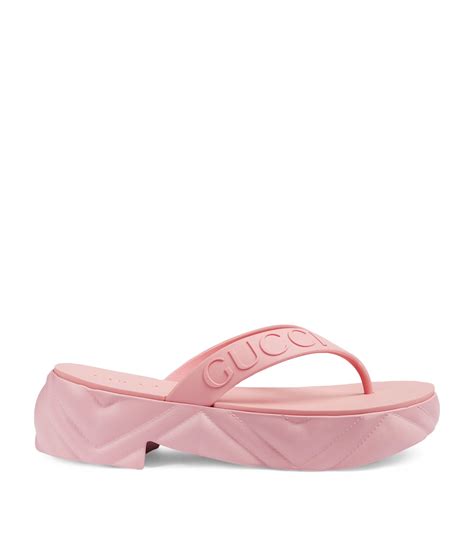 pink gucci flops|Gucci platform flip flops.